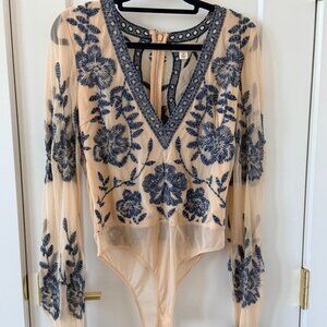 Honey Punch Embroidered Mesh Bodysuit Gorgeous